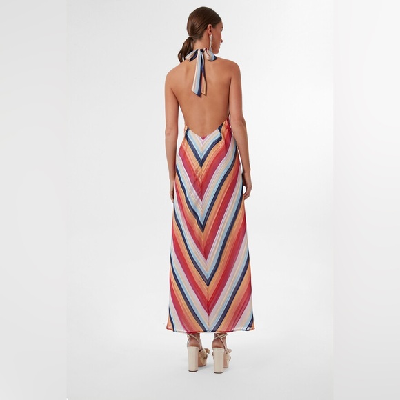 NWT Tuckernuck Sienna Sunrise D’Amore Striped Halter Dress - Picture 3 of 6